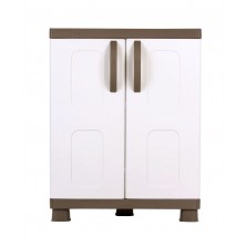 Ντουλάπα Δίφυλλη Πλαστική Ήβη 73x44x96cm Μπεζ-Λευκό HOMEPLAST EVE53